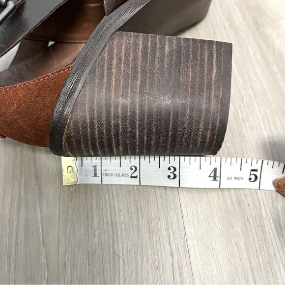 Luxury Rebel Heels Women’s 9 Mandy Brown Leather Strappy Chunky Block Booties - Picture 7 of 7